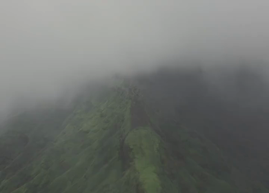Aerial View of Rajgad Fort and Lush Sahyadri Mountains Maharashtra