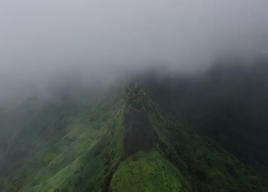 Aerial View of Rajgad Fort and Lush Sahyadri Mountains Maharashtra