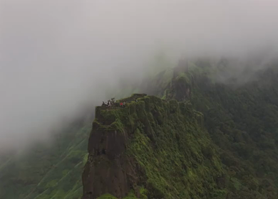 Aerial View of Rajgad Fort and Lush Sahyadri Mountains Maharashtra