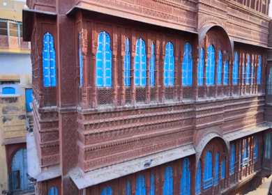 Aerial View of Rampuria Haveli Heritage Architecture in Bikaner Rajasthan India