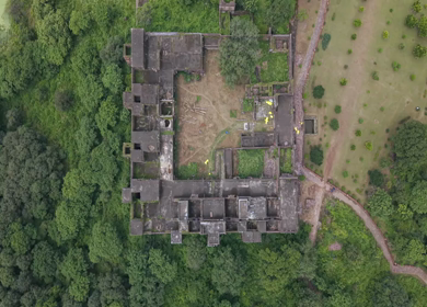 Aerial View of Ranthambore Fort and Lush Landscape Rajasthan