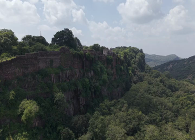 Aerial View of Ranthambore Fort and Lush Landscape Rajasthan