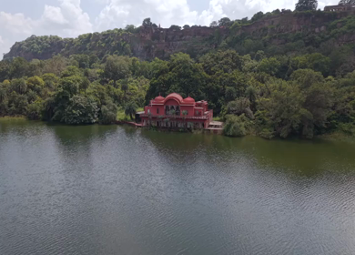 Aerial View of Ranthambore Fort and Lush Landscape Rajasthan