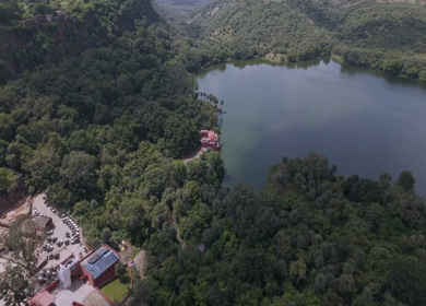 Aerial View of Ranthambore Fort and Lush Landscape Rajasthan