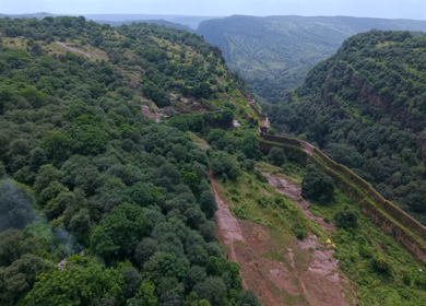 Aerial View of Ranthambore Fort and Lush Landscape Rajasthan