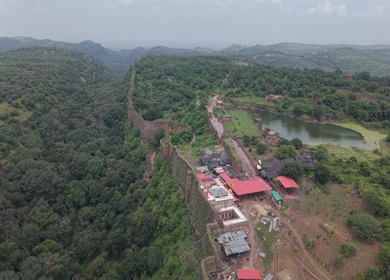 Aerial View of Ranthambore Fort and Lush Landscape Rajasthan