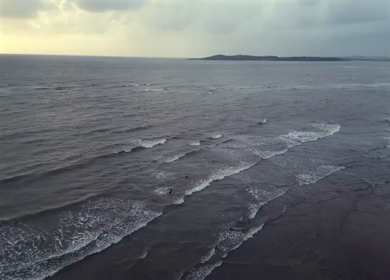 Aerial View of Rocky Coastline and Arabian Sea at Sunset Maharashtra