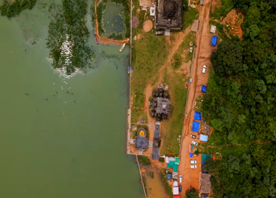 Aerial View of Rudra Temple at Onakona Dhamtari Chhattisgarh India