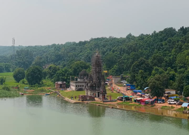 Aerial View of Rudra Temple at Onakona Dhamtari Chhattisgarh India