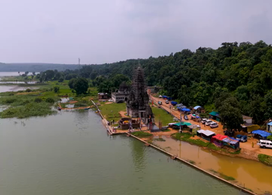 Aerial View of Rudra Temple at Onakona Dhamtari Chhattisgarh India