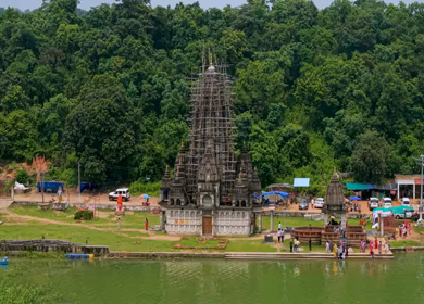 Aerial View of Rudra Temple at Onakona Dhamtari Chhattisgarh India