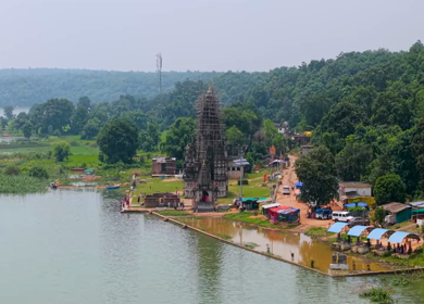 Aerial View of Rudra Temple at Onakona Dhamtari Chhattisgarh India