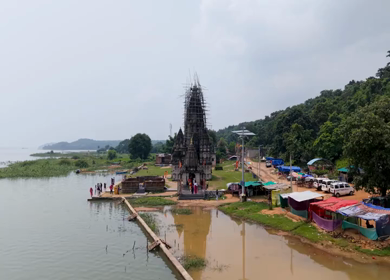 Aerial View of Rudra Temple at Onakona Dhamtari Chhattisgarh India