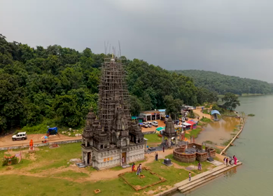 Aerial View of Rudra Temple at Onakona Dhamtari Chhattisgarh India