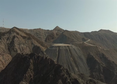 Aerial View of Rugged Mountains and Gulf of Oman Coastline Muscat Oman