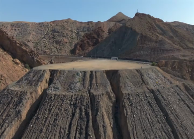 Aerial View of Rugged Mountains and Gulf of Oman Coastline Muscat Oman