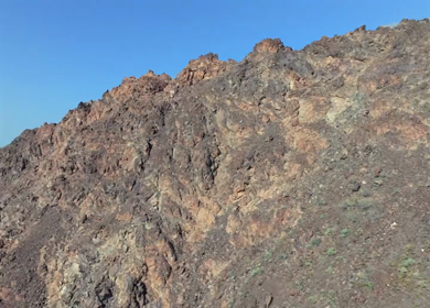 Aerial View of Rugged Mountains and Gulf of Oman Coastline Muscat Oman