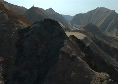 Aerial View of Rugged Mountains and Gulf of Oman Coastline Muscat Oman