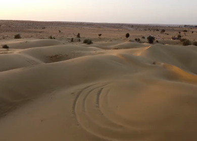 Aerial View of Sam Sand Dunes and Desert Landscape Jaisalmer