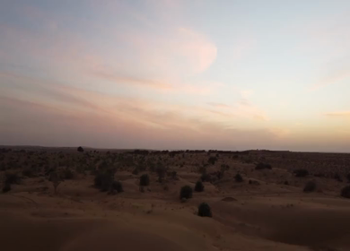 Aerial View of Sam Sand Dunes and Desert Landscape Jaisalmer