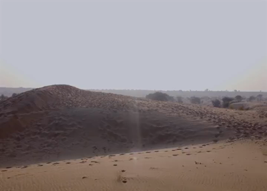 Aerial View of Sam Sand Dunes and Desert Landscape Jaisalmer