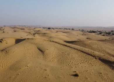 Aerial View of Sam Sand Dunes and Desert Landscape Jaisalmer