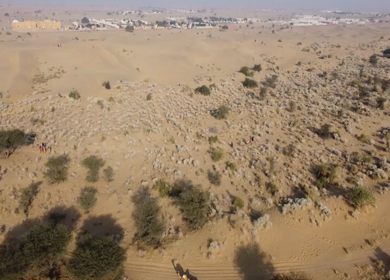 Aerial View of Sam Sand Dunes and Desert Landscape Jaisalmer