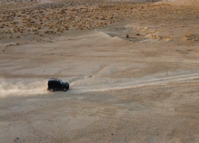 Aerial View of Sam Sand Dunes and Desert Landscape Jaisalmer