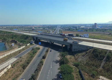 Aerial View of Samruddhi Mahamarg Expressway Interchange in Maharashtra