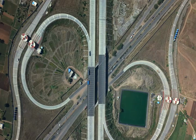 Aerial View of Samruddhi Mahamarg Expressway Interchange in Maharashtra