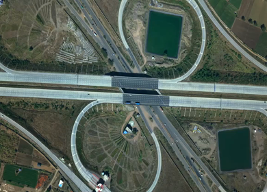 Aerial View of Samruddhi Mahamarg Expressway Interchange in Maharashtra