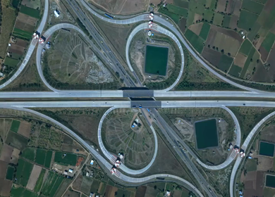 Aerial View of Samruddhi Mahamarg Expressway Interchange in Maharashtra