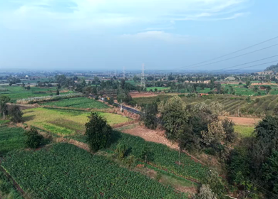 Aerial View of Samruddhi Mahamarg Through Rural Maharashtra, India