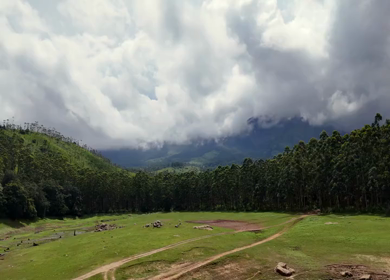 Aerial View of Scenic Mountain Roads and Tea Plantations in Munnar, Kerala, India