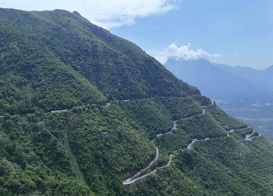 Aerial View of Scenic Mountain Roads and Tea Plantations in Munnar, Kerala, India
