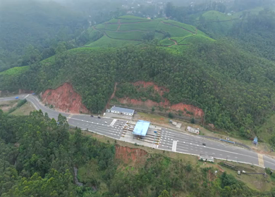 Aerial View of Scenic Mountain Roads and Tea Plantations in Munnar, Kerala, India
