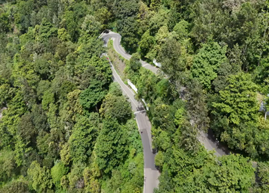 Aerial View of Scenic Mountain Roads and Tea Plantations in Munnar, Kerala, India