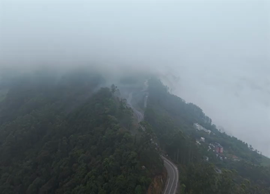 Aerial View of Scenic Mountain Roads and Tea Plantations in Munnar, Kerala, India