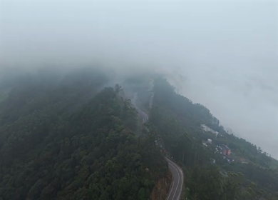 Aerial View of Scenic Mountain Roads and Tea Plantations in Munnar, Kerala, India