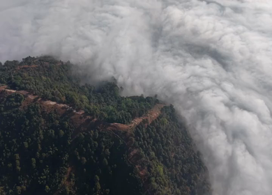 Aerial View of Sea of Clouds Over Nongjrong Valley Meghalaya