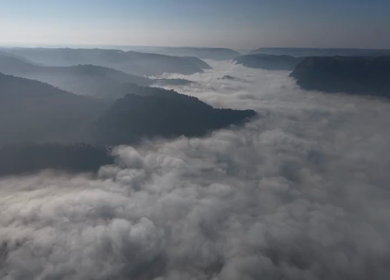 Aerial View of Sea of Clouds Over Nongjrong Valley Meghalaya