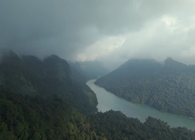 Aerial View of Sharavati Valley and Misty Western Ghats, Karnataka