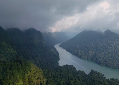 Aerial View of Sharavati Valley and Misty Western Ghats, Karnataka