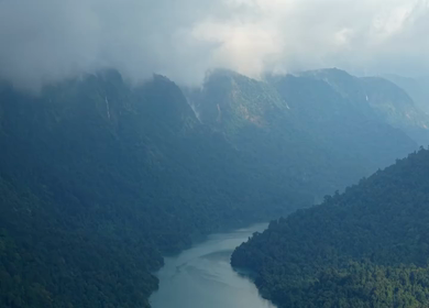Aerial View of Sharavati Valley and Misty Western Ghats, Karnataka