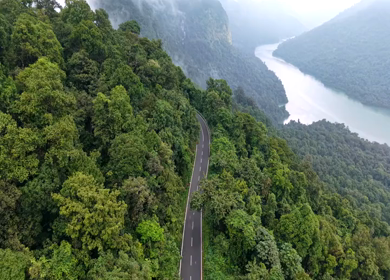 Aerial View of Sharavati Valley and Misty Western Ghats, Karnataka