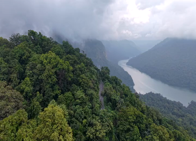 Aerial View of Sharavati Valley and Misty Western Ghats, Karnataka