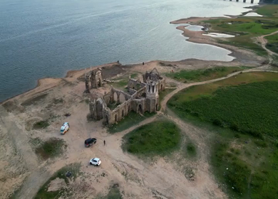 Aerial View of Shettihalli Rosary Church Ruins in Hassan Karnataka India