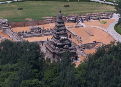 Aerial View of Shore Temple Mahabalipuram Tamil Nadu India