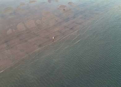 Aerial View of Shoreline at Rann of Kutch Gujarat India