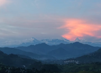 Aerial View of Snow-Capped Himalayan Peaks from Kasar Devi, Almora, Uttarakhand